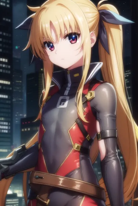 fatetestarossa, <lora:fate testarossa movie2-lora-nochekaiser:1>,
fate testarossa, long hair, blonde hair, (red eyes:1.3), twintails, hair ribbon,
BREAK gloves, belt, bodysuit, magical girl, gauntlets,
BREAK outdoors, city, night, starry sky,
BREAK looking...