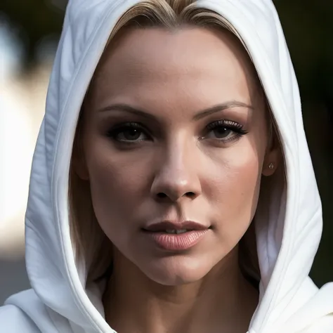 sandy  a beautiful woman, wearing a hoodie, hi detail, sharp focus, perfect lighting, awesome, dslr, 4k high quality. extra detail, extra sharp, magical, perfect moment, natural skin, pores