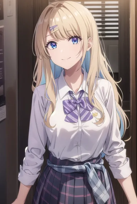 lunashirakawa, <lora:luna shirakawa s1-lora-nochekaiser:0.8>,
luna shirakawa, long hair, blue eyes, blonde hair, hair ornament, bow, multicolored hair, hairclip, smile,
BREAK skirt, shirt, thighhighs, bow, school uniform, white shirt, pleated skirt, shoes,...