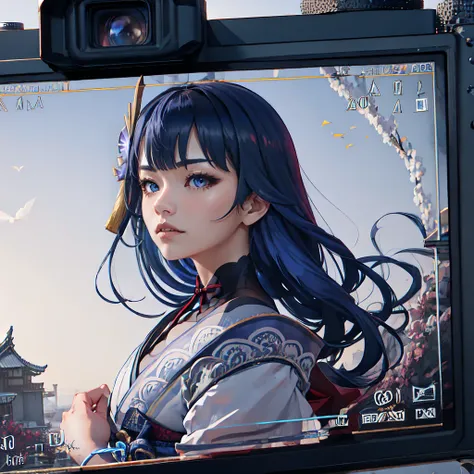 1girl, IncrsViewFinder, pov, <lora:ViewfinderCamera:1.1>, Raiden_Shogun_(genshin impact), Raiden_Shogun:1.2, blue hair, long hair, <lora:Char_GenshinImpact_RaidenShogun:0.8>