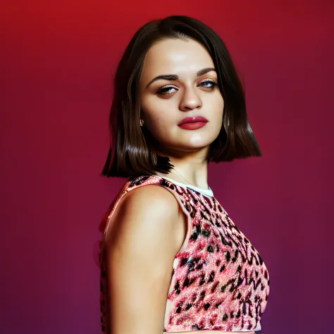 JoeyKing, <lora:JoeyKingSD1.5:1>female, realistic photo, 4k/8; 90mm resin figure of a beautiful android in the style andy warhol-high definition n9&5.6 full body with white background color textured rembrandt lighting on face from above standing by two cut...