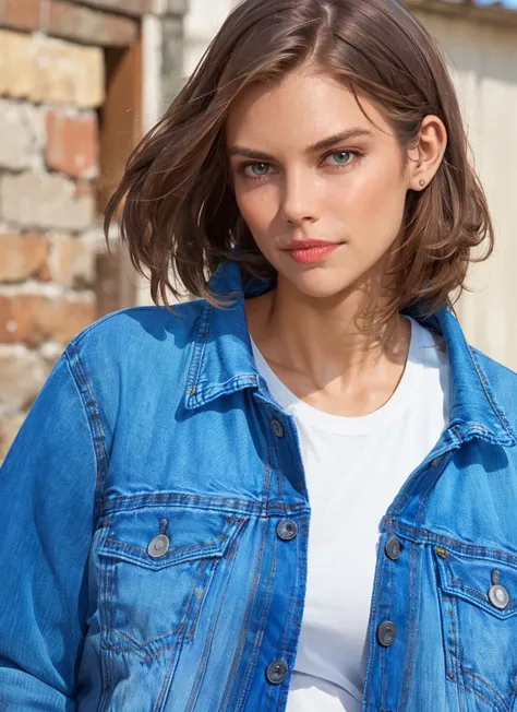 professional photography, portrait of a woman in denim jacket and white tee, at Italy, bold, bright colours, (high detailed skin:1.1)
<lora:lauren_cohan_lora_v01:1> lauco