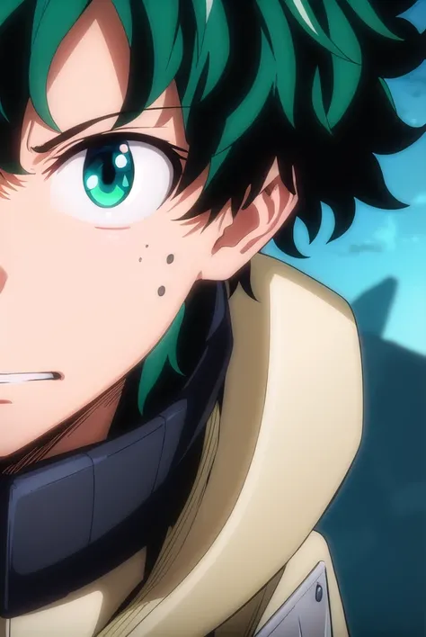 izukumidoriya, <lora:izuku midoriya s3-lora-nochekaiser:1>,
izuku midoriya, midoriya izuku, short hair, (green eyes:1.3), male focus, green hair, messy hair, freckles,
BREAK gloves, belt, white gloves, bodysuit, mask, green bodysuit,
BREAK outdoors,
BREAK ...