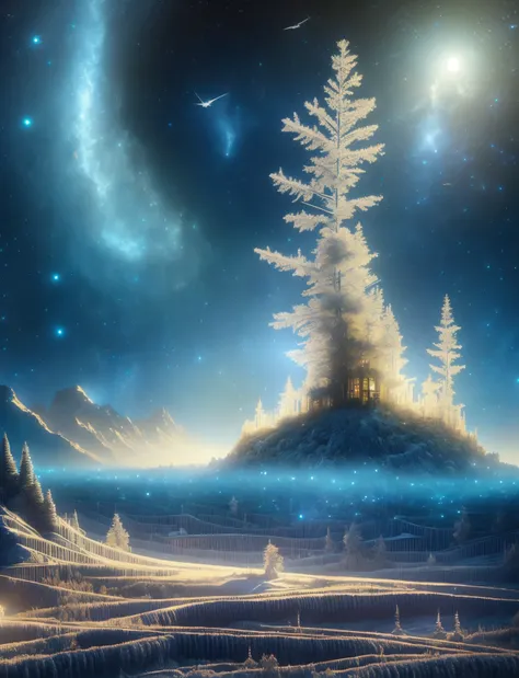 digital art, semi realistic hyper detailed masterpiece, dynamic, awesome quality,DonMSn0wM4g1c, hyper detailed masterpiece, dynamic realistic digital art, awesome quality,pollutant educational center,in-ground well lights barracks,murky celestial longitude...