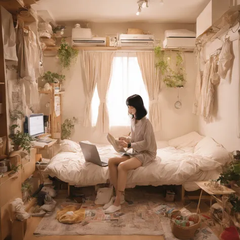 ひとり暮らしの女子の部屋 / Room of a girl living alone SDXL