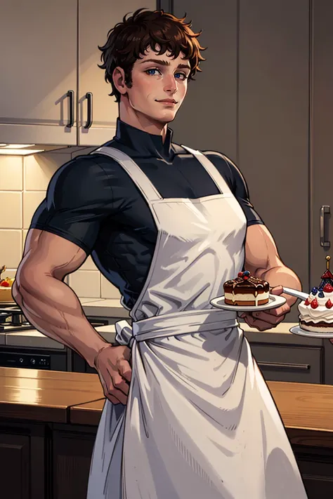 (masterpiece,  best quality:1.2),  man,  smirk:1.4,  (depth of field:1.1),  ,  photo of person,  at the kitchen,  apron,  birthday cake,  shirt,  romantic mood, night,  masterpiece,  highness,  perfect face,  perfect picture,  detailed eyes,  sharp focus, ...