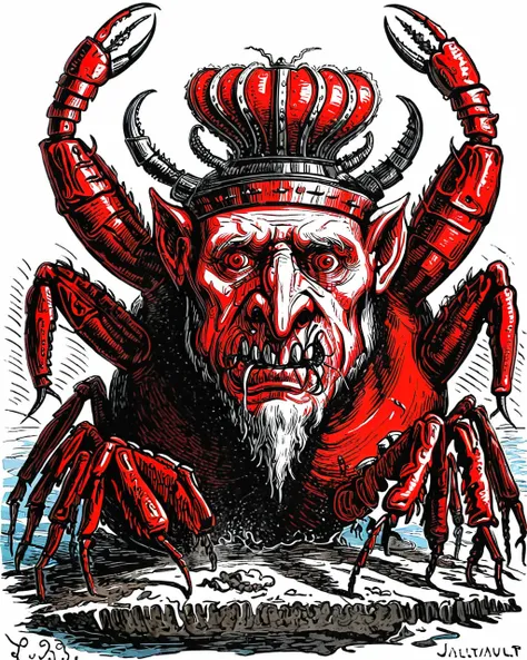 crabimelech the demon of crab-man sacrifice,art by llbreton, <lora:LLbretonXL-000004:1>