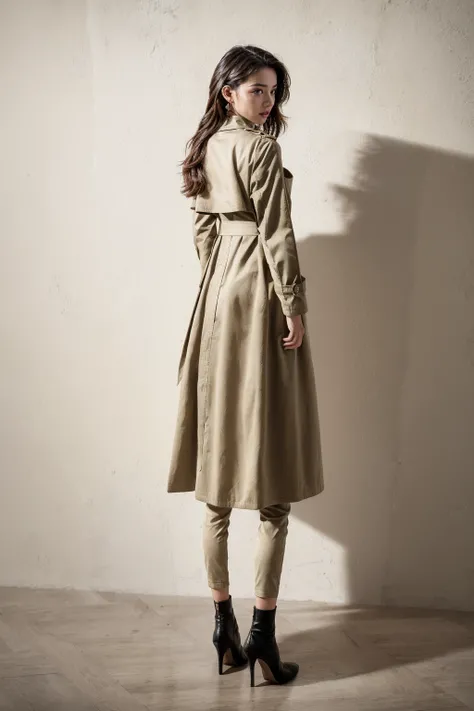 realistic,(best quality:1.3, high quality:1.3),8K Ultra HD,(ultra detailed, hyper detailed),surdres:1.2,masterpiece,(makeup:0.7, sexy, best body),1girl,solo,small head,highres,full body,Waist belt,coat,long hair,<lora:add_detail:1>,<lora:coat_2023121801363...