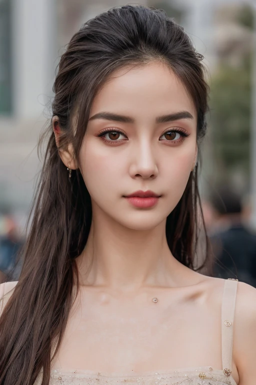 nikon RAW photo,8 k, Fujifilm XT3,masterpiece, best quality, realistic, photorealistic, ultra detailed, extremely detailed face, solo,1girl, standing, fashionable and trendy atmosphere, high-end makeup products, and a stylish expression on her face, close ...