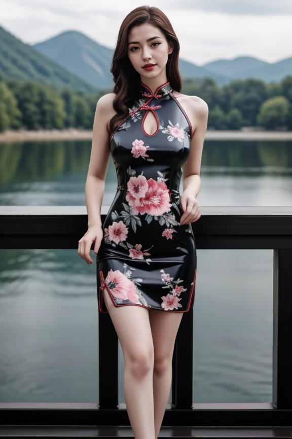 1girl, beautiful, detailed, realistic, masterpiece, looking at viewer, hour glass body, scenic view, full body shot
<lora:Latex_Cheongsam_By_Stable_Yogi:0.8>blue latex floral chenongsam