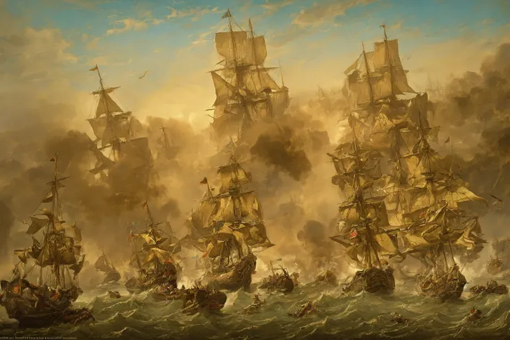 Age Of Sail Battle Painting