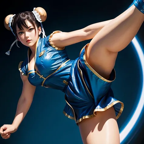 anime artwork of  <lora:Chun-Li SD1.5:1.2>
Chun-Li a woman in a blue outfit kicking a kick, anime style, key visual, vibrant, studio anime,  highly detailed