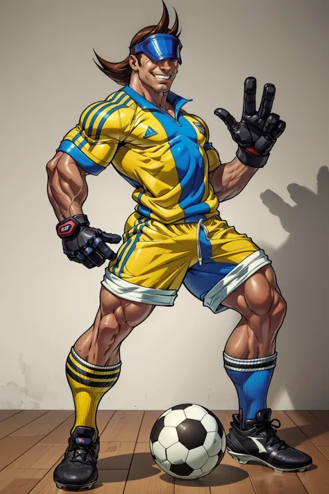 (masterpiece,  best quality:1.2),  solo,  RobertoMiura, 1guy,  visor,  soccer jersey,  gloves,  shorts, cleats,  smirk , medium shot,  at the dojo,  smirk:1.4,  masterpiece,  perfect face,  perfect picture,  detailed eyes,  sharp focus, High detailed view,...