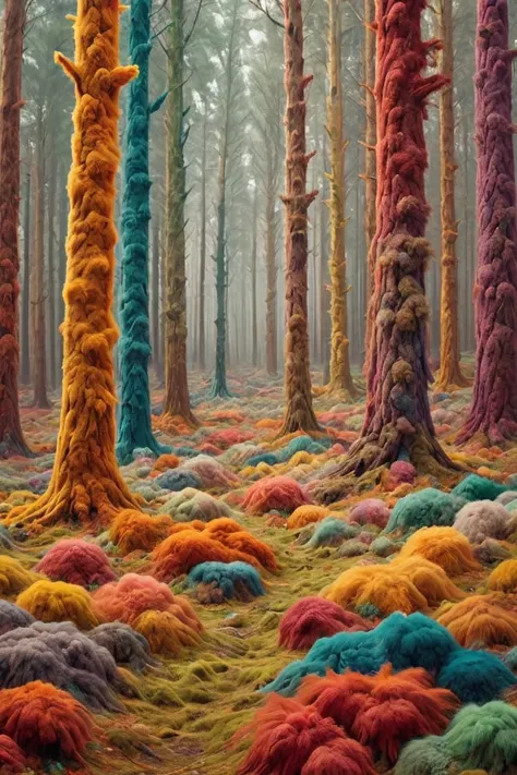 martius_fuzz forest, colorful <lora:Colorful_Fuzzy_Style:1>