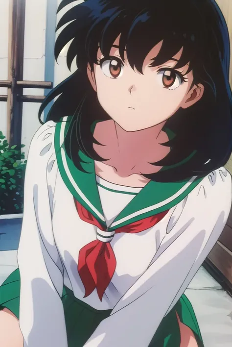 kagomehigurashi, <lora:kagome higurashi anime s4-lora-nochekaiser:1>,
kagome higurashi, long hair, (black hair:1.5), retro artstyle, (brown eyes:1.5),
BREAK skirt, shirt, long sleeves, school uniform, white shirt, pleated skirt, serafuku, sailor collar, ne...