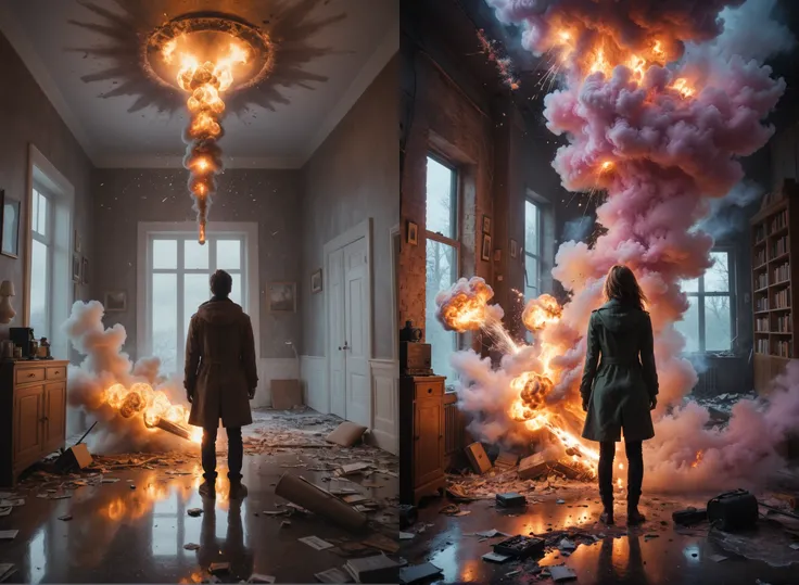 <lora:RMSDXL_Enhance:3><lora:RMSDXL_Darkness_Cinema:0.5><lora:RMSDXL_Creative:4>Photoshop user who makes awesome photos for social media,in the style of dreamy atmosphere,explosive expressionism,metaphysical interiors,joel robison,uhd image,disintegrated,m...