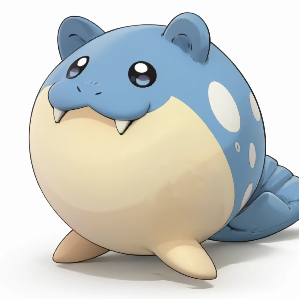 masterpiece, best quality, solo, looking at viewer, <lora:Smash-Ult-RendersV2_Fp:1>, simple background, white background, <lora:Spheal_Fp:1>, sphealpk, no humans, pokemon (creature),