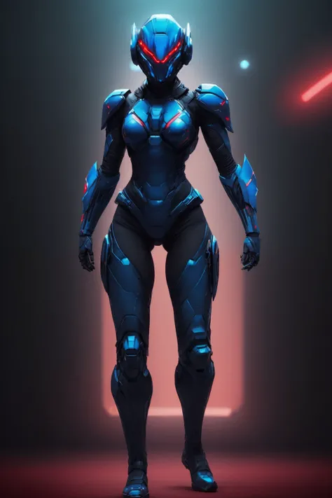 blue and red visor, female , armor, police,  helmet <lora:SpaceKnights5-RGB:0.8>