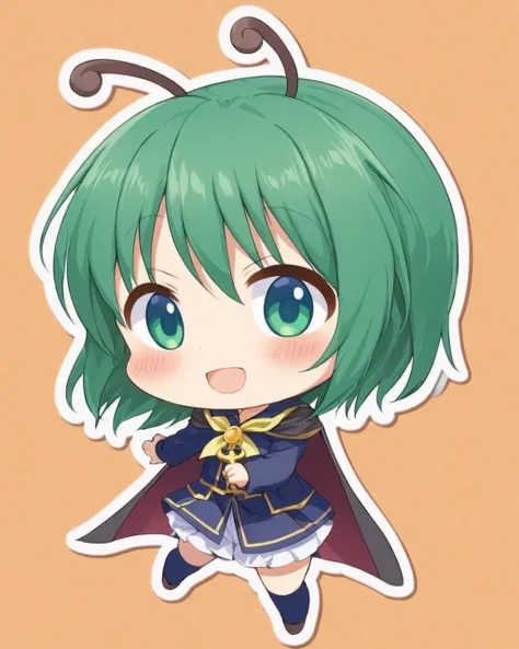 wriggle nightbug,1girl, solo, antennae, cape, open_mouth, chibi, smile, blush_stickers, blush
<lora:wriggle_nightbug_image3698_2023-12-11-000006:1>,star-shaped_pupils,symbol-shaped_pupils,. gorgeous,key visual, vibrant, studio anime,award-winning, professi...