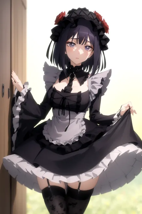 <lora:psoft_my_dress-up_darling_v1.0:1>
1girl, cowboy shot, 
kuroe shizuku, maid, bonnet, thighhighs,, masterpiece, best quality, highly detailed