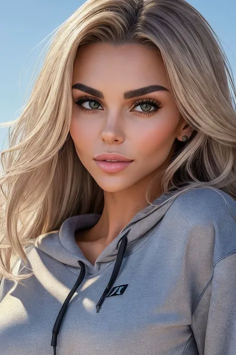 portrait of S273_AnastasiyaTimonina,a gorgeous woman,on a (field:1.1),wearing a (sweatshirt:1.1),(4k, RAW photo, best quality, depth of field, ultra high res:1.1),(absurdres, intricate, photorealistic, masterpiece, ultra-detailed:1.2),