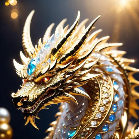 ChineseDragon,no humans,horns,dragon,scales,gold dragon,pearls,diamonds,blue dragon,<lora:ChineseDragon_v1:1>,