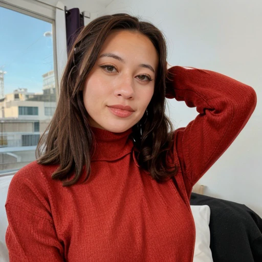 <lora:cosmickayla_sd15_512_128_64_v1:1>cosmickayla,1girl,looking at viewer, new years eve party fireworks in background, wearing a turtleneck sweater