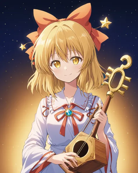 satsuki rin,1girl, solo, style_parody, alphes_(style), instrument, hair_bow, ribbon, smile, bow_(music), hair_ornament
<lora:satsuki_rin_image186_2023-12-11:1>,star-shaped_pupils,symbol-shaped_pupils,. gorgeous,key visual, vibrant, studio anime,award-winni...