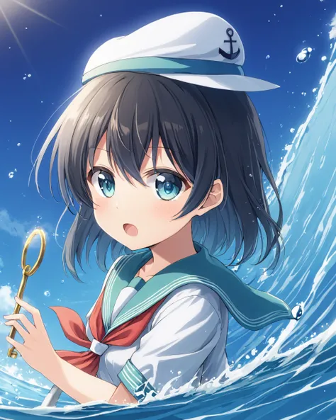 murasa minamitsu,1girl, solo, water, open_mouth, sailor, sailor_hat
<lora:murasa_minamitsu_image2637_2023-12-20-000008:1>,star-shaped_pupils,symbol-shaped_pupils,. gorgeous,key visual, vibrant, studio anime,award-winning, professional, highly detailed,high...