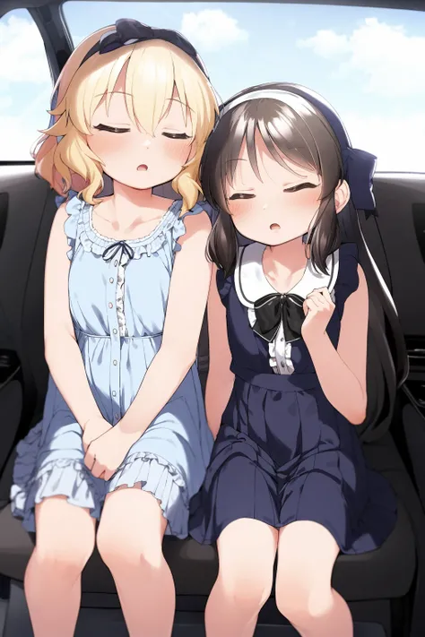 masterpiece, best quality, <lora:style21:1>,
dress, multiple girls, blonde hair, 2girls, closed eyes, bow, hair bow, brown dress, puffy sleeves, short sleeves, tachibana arisu, bangs, puffy short sleeves, long hair, jacket, shirt, sakurai momoka, open clot...