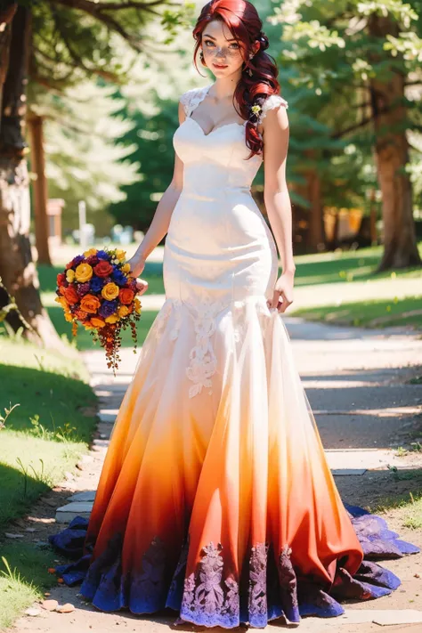 Sunset Dipped Wedding Dress