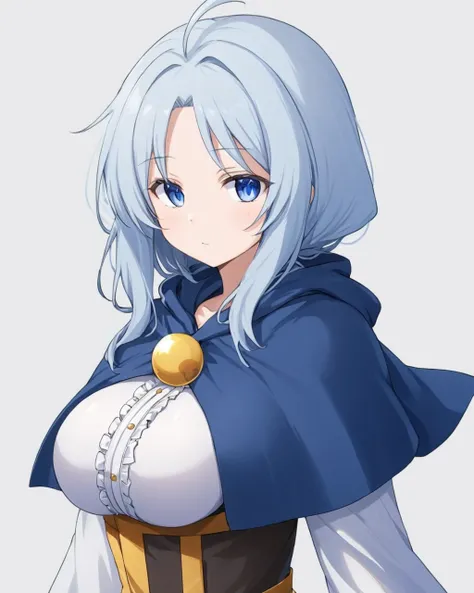 kumoi ichirin,1girl, solo, upper_body, white_background, simple_background, closed_mouth, large_breasts, long_sleeves, expressionless, capelet, hood_up, white_skin, dress
<lora:kumoi_ichirin_image1429_2023-12-20-000014:1>,star-shaped_pupils,symbol-shaped_p...