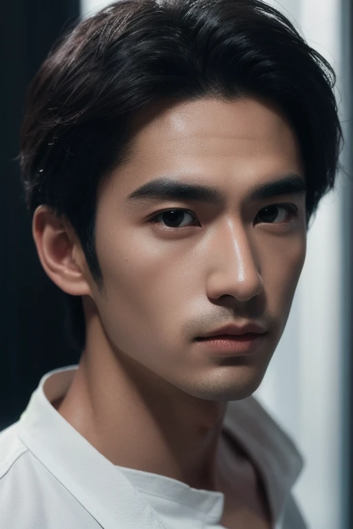 (masterpiece:1.21),(bestquality:1.21),8k,high detailed,(ultra-detailed:1.421),(photography:1.35),award winning,documentary,realistic,crystal clear,8K UHD,high detail,ultrarealistic,1boy,slim asian male,model,solo,male focus,Surprised,(:1.1),(:1.1),wearing ...