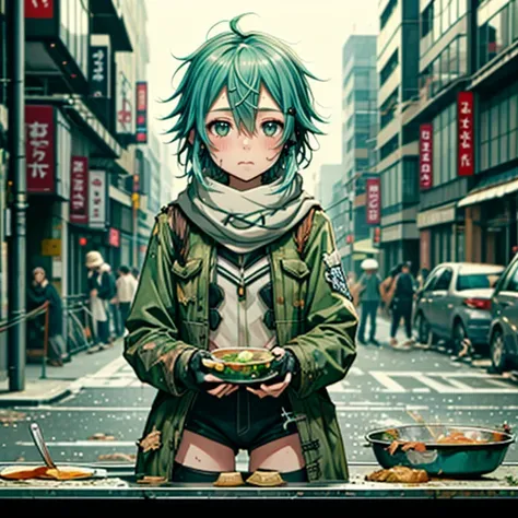 <lora:more_details:0.3>,<lora:LCM_LoRA_Weights_SD15:1>,masterpiece,best quality,highly detailed,1girl,solo,half-closed eyes,blush,raised eyebrows,empty eyes,sweat,sweatdrop,sick,exhausted,heavy breathing,
<lora:sinon_v5:0.75>, sinon1,scarf,fingerless glove...