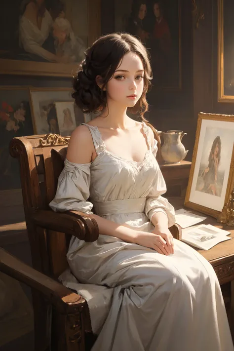 masterpiece, best quality, highres, 1girl ,  <lora:Classical oil painting-022 (3):0.3>