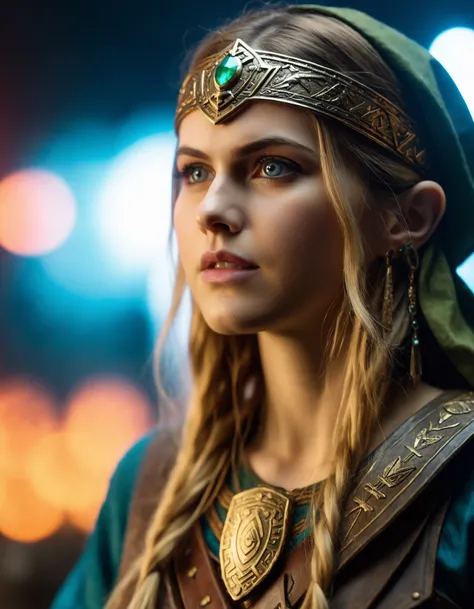 cinematic photo movie still of the Legend of Zelda Live action movie starring (((ohwx woman))) , cinematic light, 4k, closeup   <lora:daddario_dh128_lora_v2c:1> . 35mm photograph, film, bokeh, professional, 4k, highly detailed