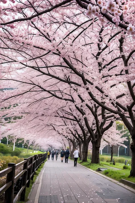 no humans,sunlight,<lora:sakuru_v1:0.7>,ruanyi0007,<lora:detail_slider_v4:3>,cherry blossoms,sakura,falling petals,petals,crowd,people,, best quality,masterpiece,high quality,real,realistic,super detailed,full detail,8K,