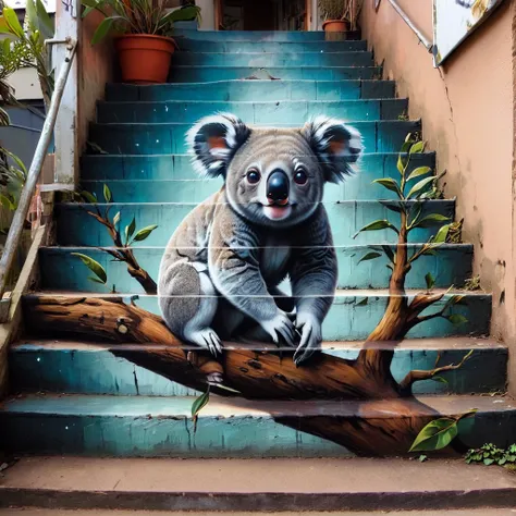 masterpiece, best quality, stair-art, koala <lora:stair-art2:1>