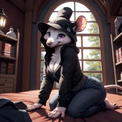 UHD 8k, HDR+, cute female [rat], intricately detailed