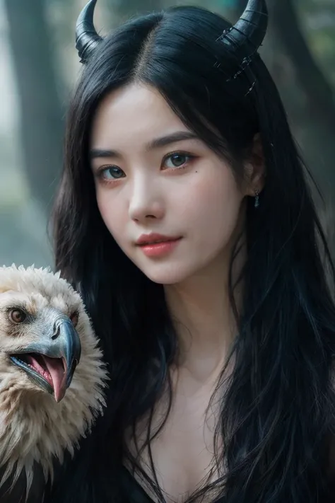 unparalleled 8K UHD professional photograph that stands as a testament to the zenith of artistic vision, set against the backdrop of a spellbinding fantasy realm. At the heart of this realm is a 19-year-old girl, a figure of sublime beauty with cascading s...