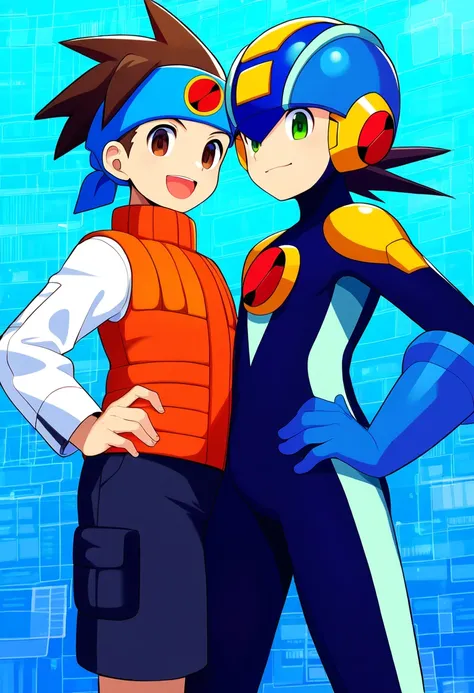 Lan Hikari and Megaman.exe (Megaman Battle Network/NT Warrior)