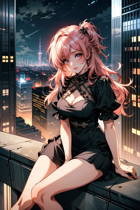 ((ultra detailed, masterpiece, best quality))
<lora:DOAHonoka:0.9>
DOAHonoka, 1girl, solo, pink hair, long hair, cityscape, at night, on top of a skyscraper, short dress, tight