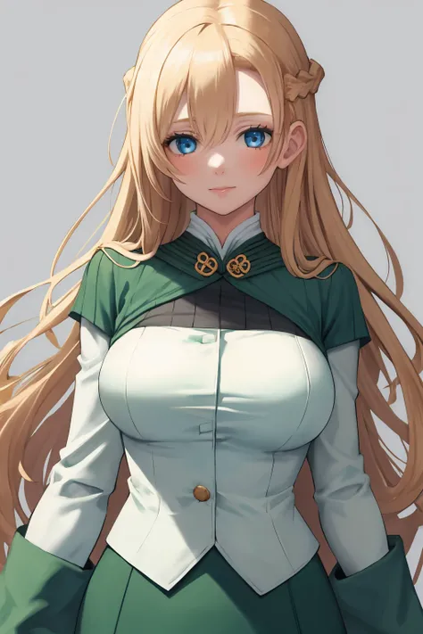 masterpiece, best quality, 1girl, solo, <lora:mint-sn4-richy-v1:1> mint, blue eyes, braid, green uniform, long sleeves