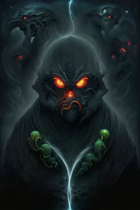 Cthulhu, dark night, strange glow, eldritch vapors, (no humans:1.9), <lora:TwistJourney:1.0>