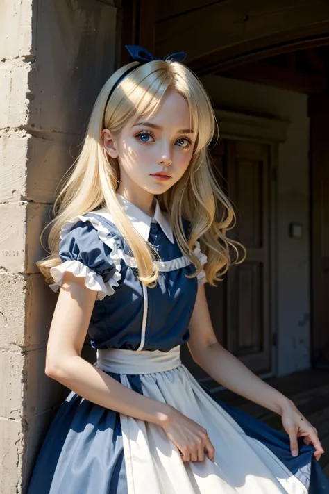 ((ultra detailed, masterpiece, best quality))
<lora:DisneyAlice:0.9>
DisneyAlice, 1girl, solo, long hair, blonde hair, blue eyes, black hairband, cowboy shot