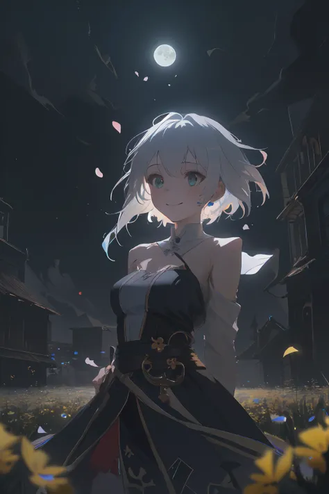 masterpiece, best quality,
1girl, (colorful),(finely detailed beautiful eyes and detailed face),cinematic lighting,bust shot,extremely detailed CG unity 8k wallpaper,white hair,solo,smile,intricate skirt,((flying petal)),(Flowery meadow)
sky, cloudy_sky, b...