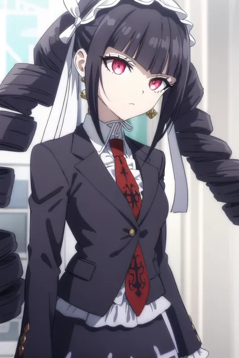 celestialudenberg, <lora:celestia ludenberg s1-lora-nochekaiser:1>,
celestia ludenberg, long hair, bangs, black hair, (red eyes:1.3), long sleeves, twintails, drill hair, twin drills,
BREAK skirt, shirt, black hair, long sleeves, jewelry, jacket, earrings,...