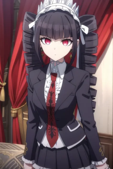 celestialudenberg, <lora:celestia ludenberg s1-lora-nochekaiser:1>,
celestia ludenberg, long hair, bangs, black hair, (red eyes:1.3), long sleeves, twintails, drill hair, twin drills,
BREAK skirt, shirt, black hair, long sleeves, jewelry, jacket, earrings,...