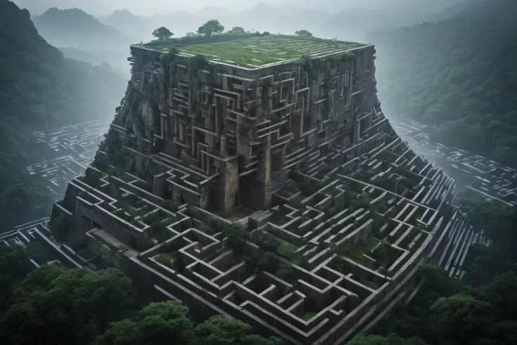 (FIRST PEOPLE PERSPECTIVE VIEW,  marvellous settlement,  spectacular ruins,  stonewalls,  maze:1.8), 
(settlement hidden in a cave dwelling:1.5), 
(Son Doong|sinkhole|underground_cave welling:1.4), 
(landscape architecture,  brutalist architecture:1.3), 
(...