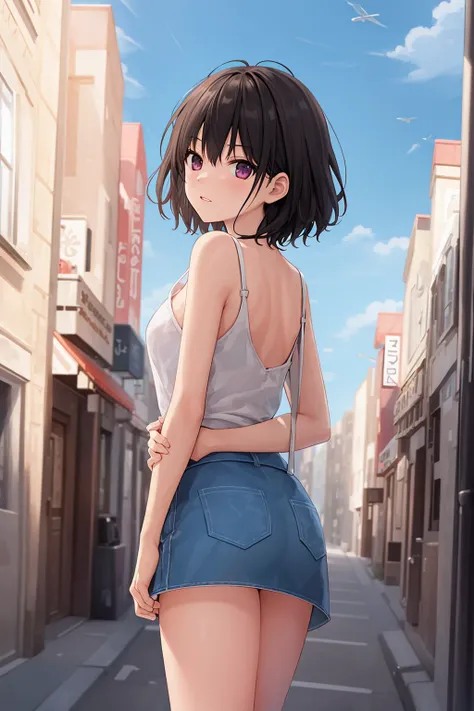 从背后抓住自己手臂(背面视角)_arm hold from behind_背中から腕をつかむ